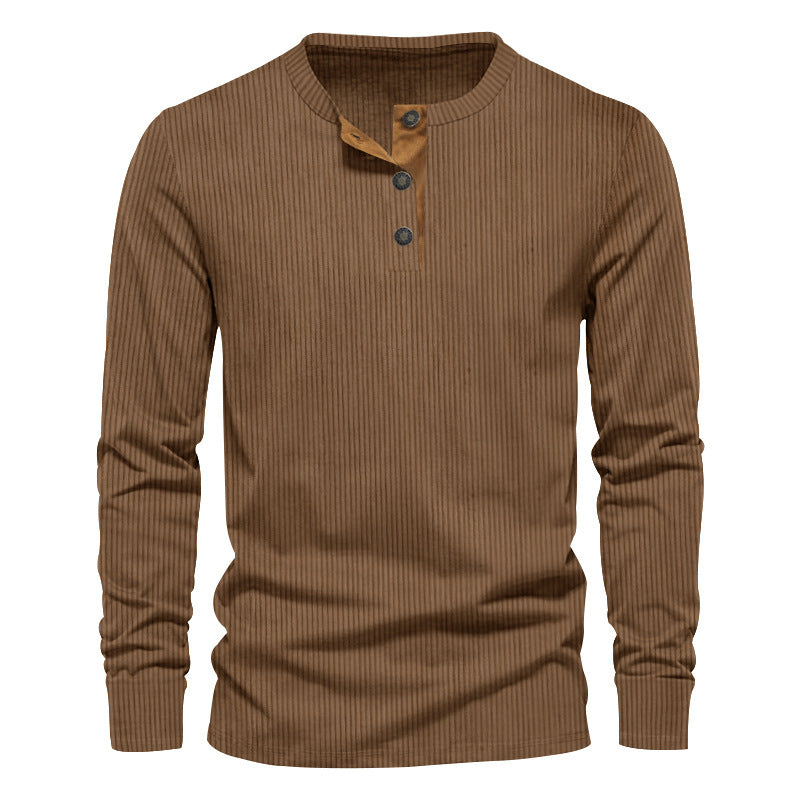 Herren Langarmshirt Elegantes Struktur-Muster Modern