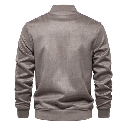 Herren Lederjacke Leicht Modern Mit Taschen