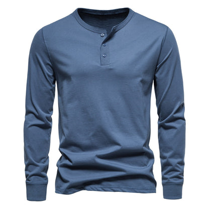 Herren Langarmshirt Mit Knöpfen Bequem Modern