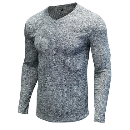 Herren Langarmshirt V-Ausschnitt Modern Elegant