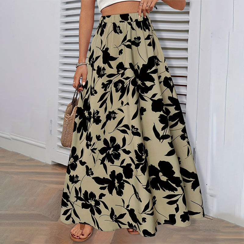 Damen Maxirock Florales Muster Sommerkleid