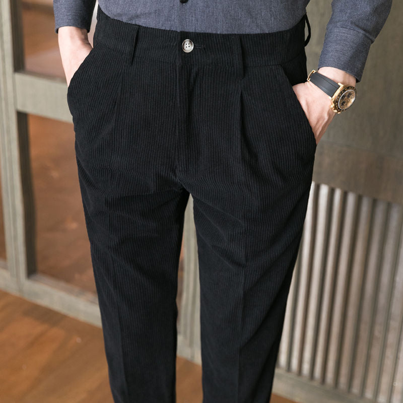 Elegante Herren Anzughose Schwarz Modern
