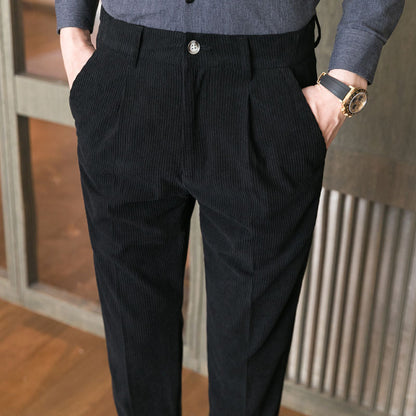 Elegante Herren Anzughose Schwarz Modern