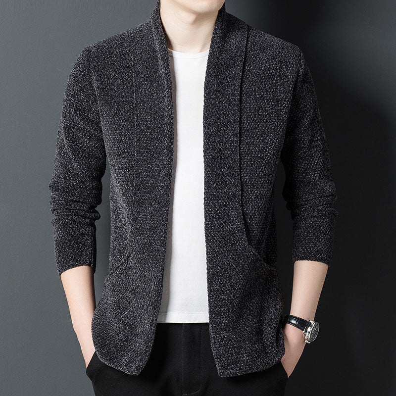 Herren Strickjacke Modern Kuschelig Hochkragen