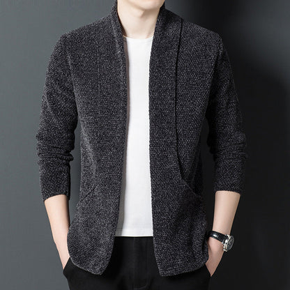 Herren Strickjacke Modern Kuschelig Hochkragen