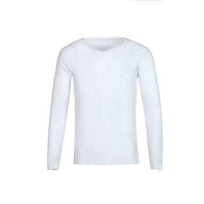 Herren Pullover V-Ausschnitt Struktur Muster Trendig