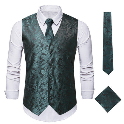 Herren Weste Elegant Blumenmuster Slim Fit