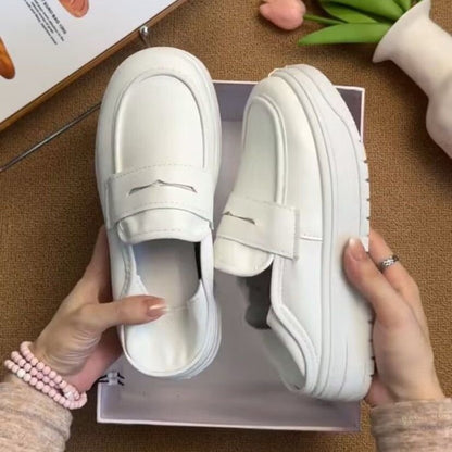 Damen Sneaker Elegante Slip-On mit dicker Sohle und Schnalle