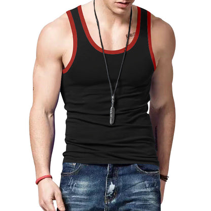 Herren Tanktop Sportlich Kontraststreifen Fitness