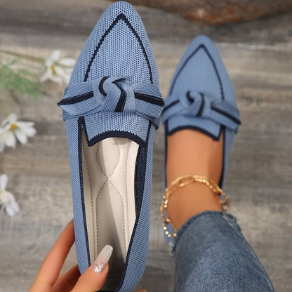 Damen Ballerinas Schick Schleifen Detail Stabiler Boden