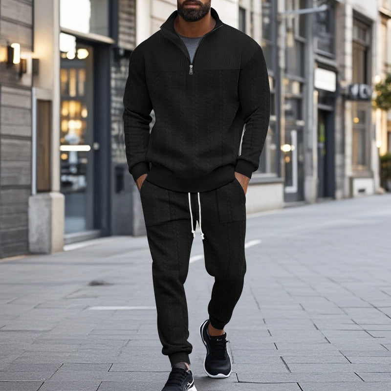 Herren Fleece-Set Sportlich mit Reißverschluss und Taschen