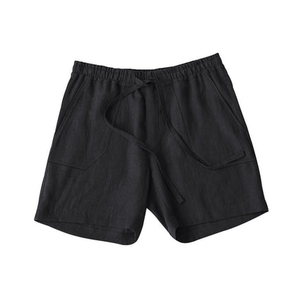 Herren Leinen Shorts Bequem Elastisch Sommer