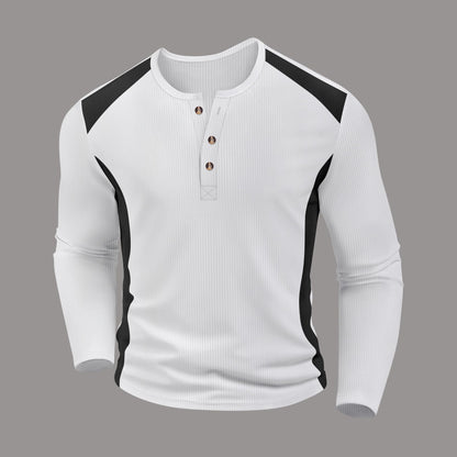 Herren Langarmshirt Lässig Modern Mit Knöpfen - BerlinGlamour