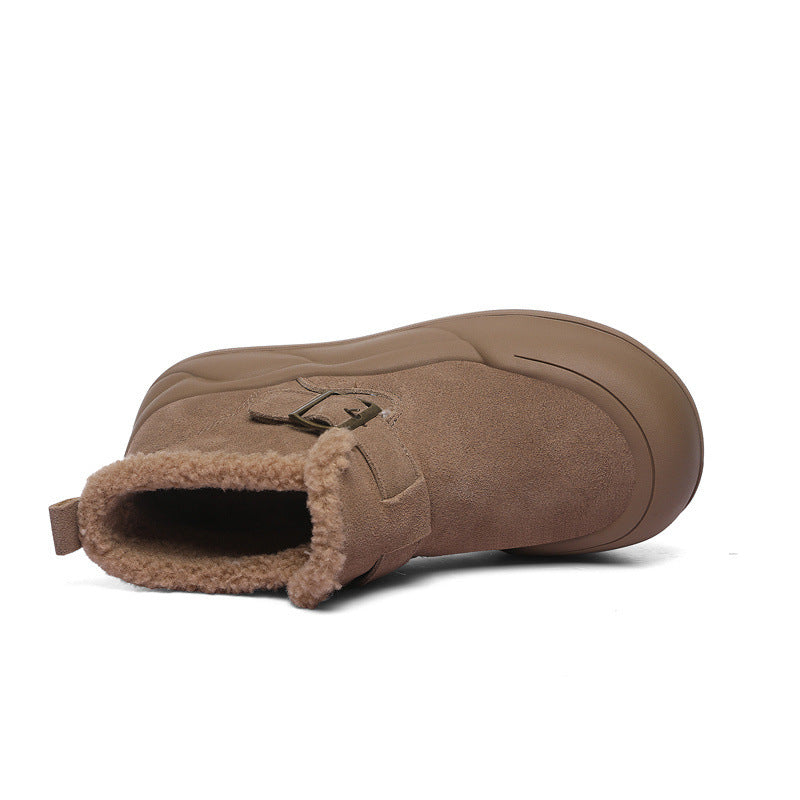 Damen Stiefeletten Winterlich Warm mit Weichem Innenfutter