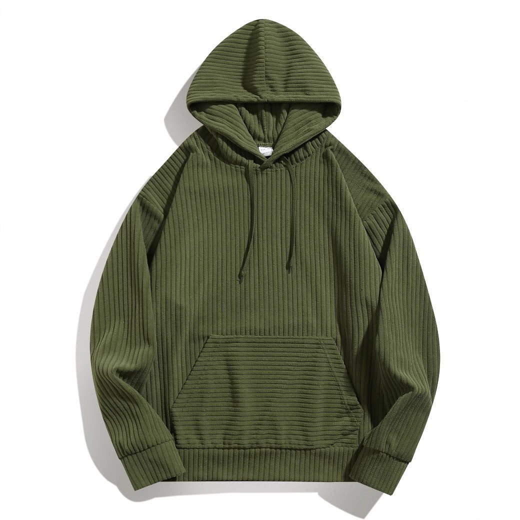 Herren Kapuzenpullover Struktur Ripp-Taschen Modern