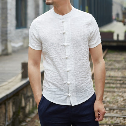 Herren Kurzarmhemden Modern Stilvoll Knopfdetails