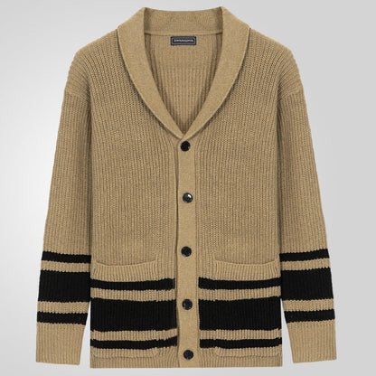 Herren Cardigan Grobstrick Modern mit Taschen