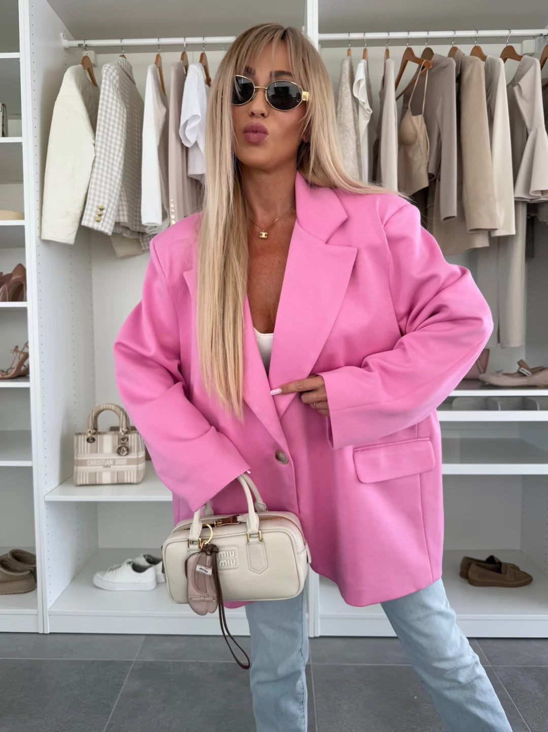 Damen Oversized Blazerjacke Großformatig Nachhaltig Modern