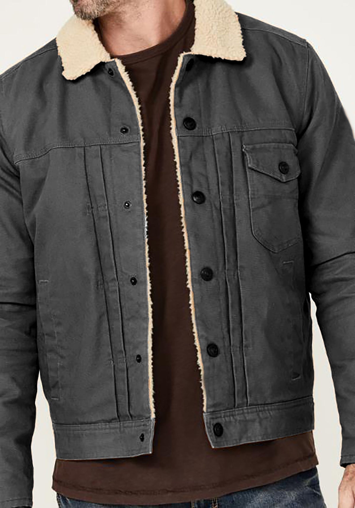 Herren Denimjacke Sherpa gefüttert Warm