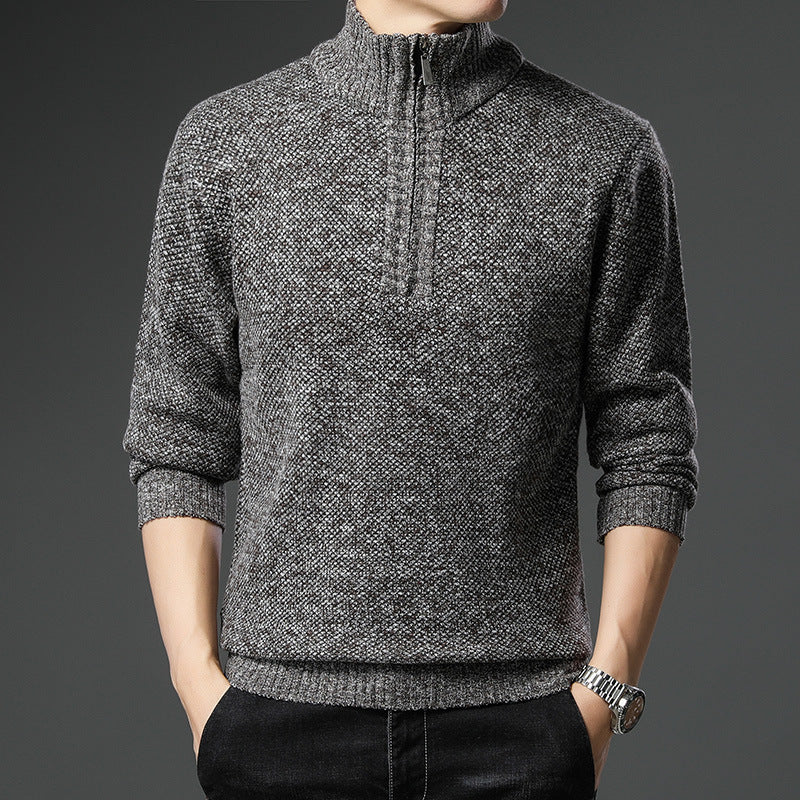 Herren Pullover Modern mit Reißverschluss und Struktur Optik