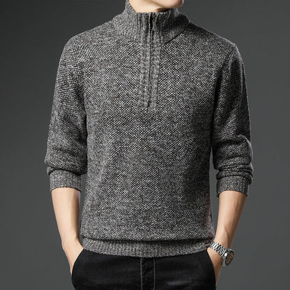 Herren Pullover Modern mit Reißverschluss und Struktur Optik