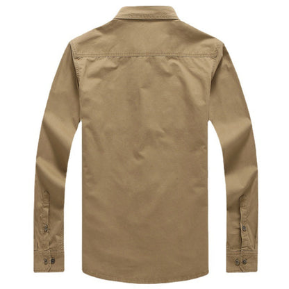 Herren Utility Hemd Baumwolle Praktisch Mit Taschen