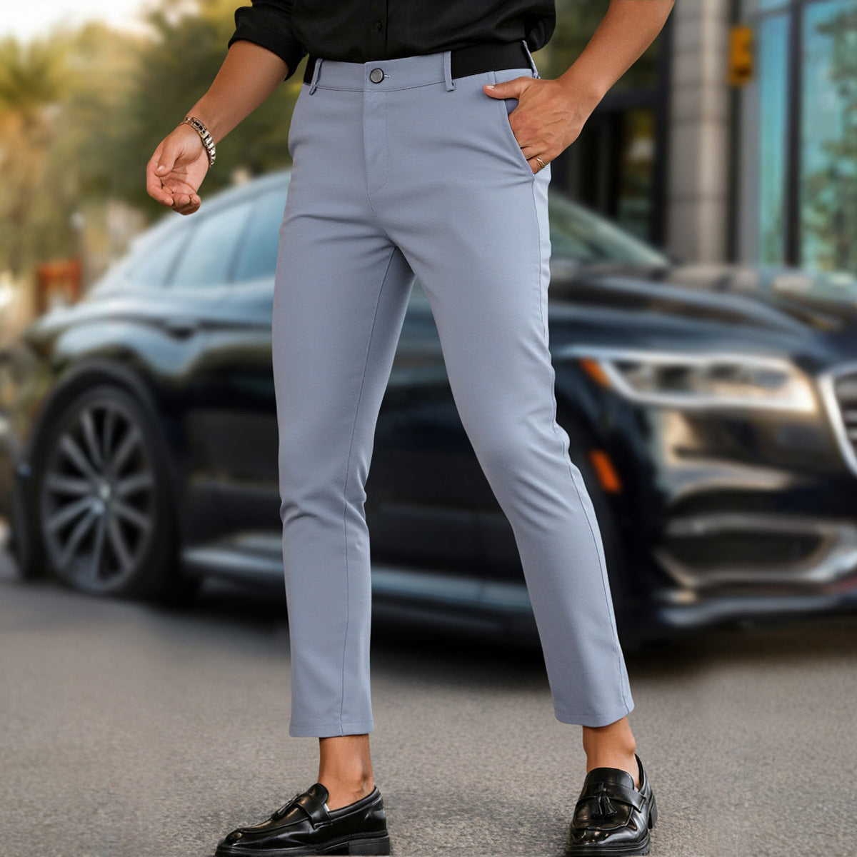 Herren Slim-Fit-Hose Modern Elegant Hochwertig