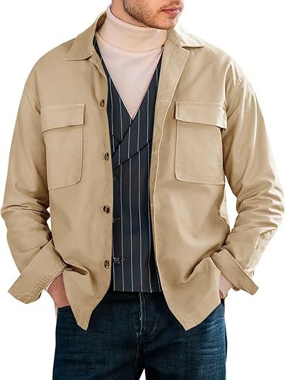Herren Utility-Jacke Modern mit vielen Taschen und lässigem Schnitt