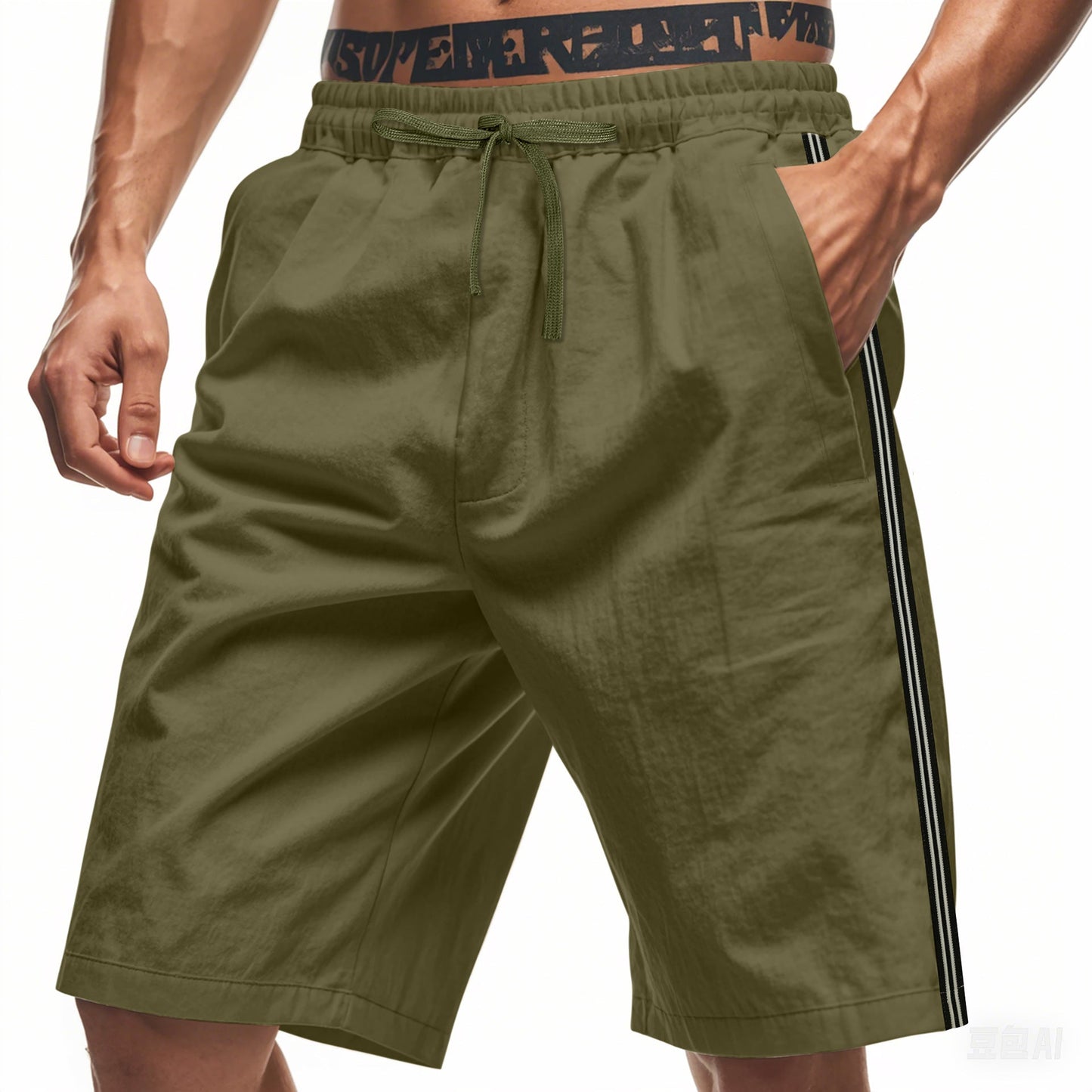Herren Sporthose Elastisch Mit Seitentaschen Freizeit