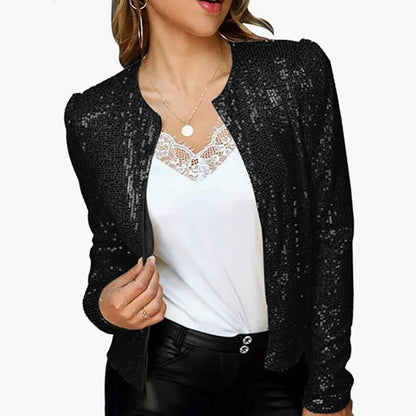 Glitzernde Damen Strickjacke Elegant Frauen
