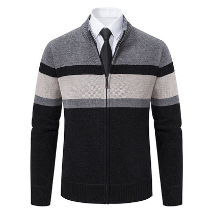 Herren Strickjacke Strukturiert Hochschließend Modern