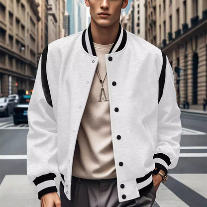 Herren Collegejacke Lässig Mit Kontrastärmlen Modern - BerlinGlamour