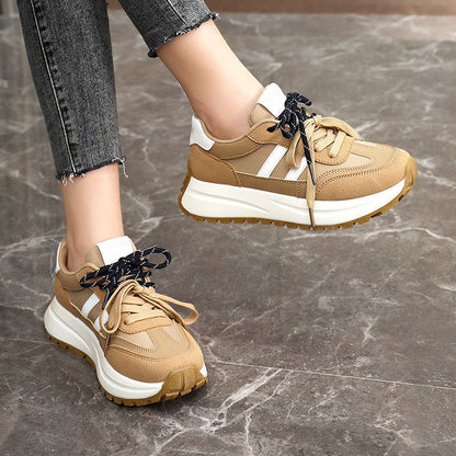 Damen Plateau Sneaker Sportlich Atmungsaktiv Heidi Mode
