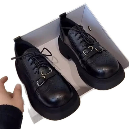 Damen Schnürschuhe Plateau Heel Perforiert Modisch