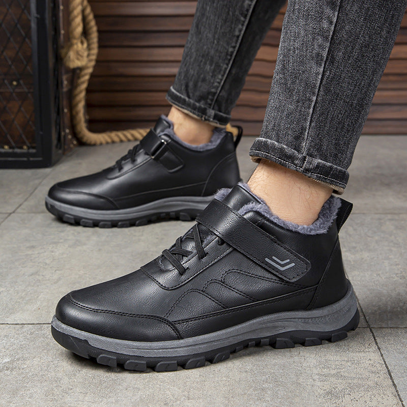 Herren Winterstiefel Warm Rutschfest Schwarze Stiefel
