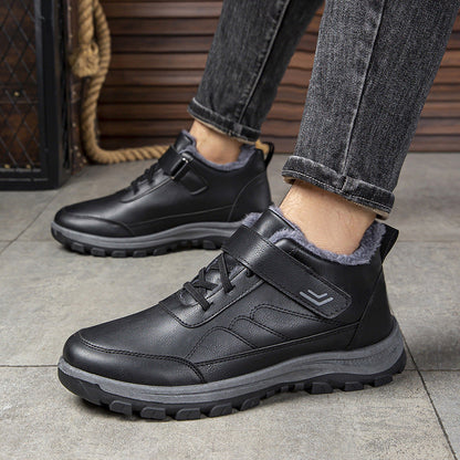 Herren Winterstiefel Warm Rutschfest Schwarze Stiefel
