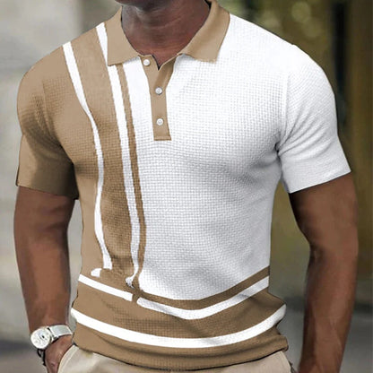 Herren Polohemd Sportlich Streifen Modern