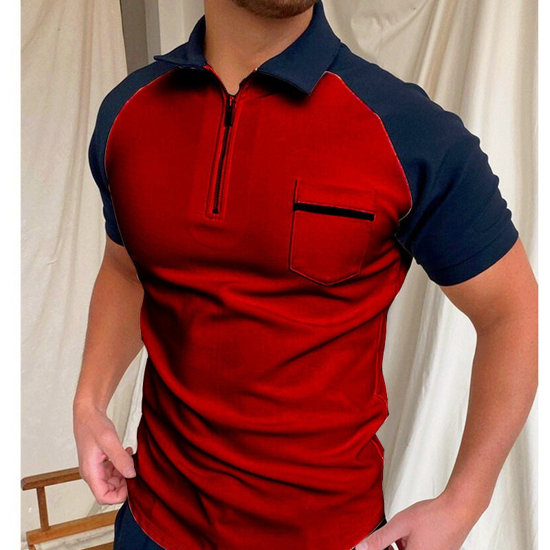 Herren Poloshirt Kurzarm Funktionales Sportshirt Mit Brusttasche