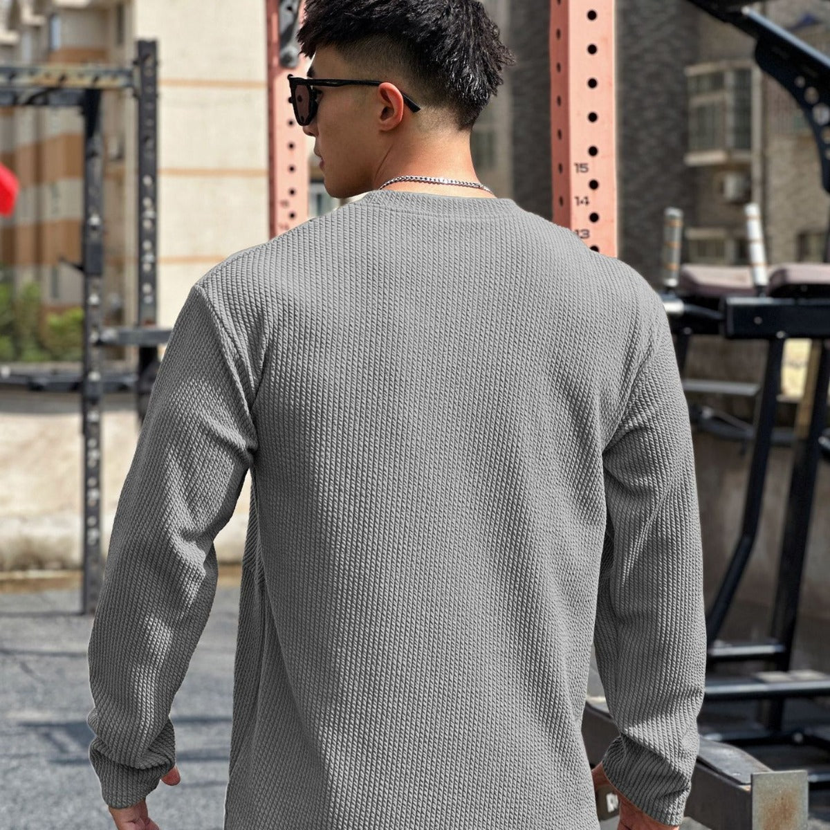 Herren Sweatshirt Lässig Strukturiert Mit Taschen
