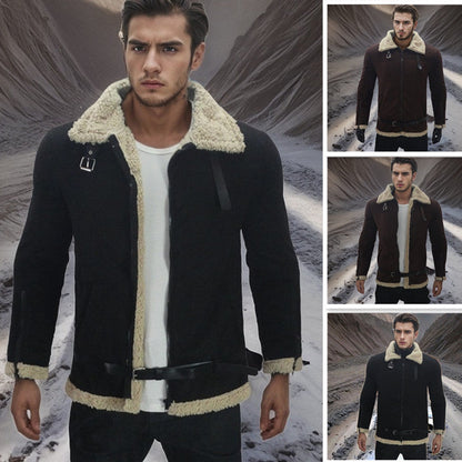 Lederjacke Herren Shearling Warm Modern Design - BerlinGlamour