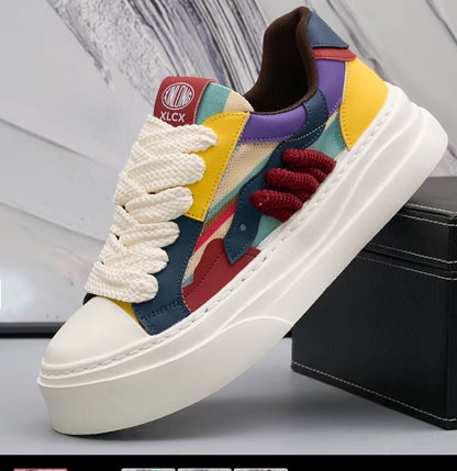 Damen Sneaker Plattform Schuhe Bequem Grafik Design