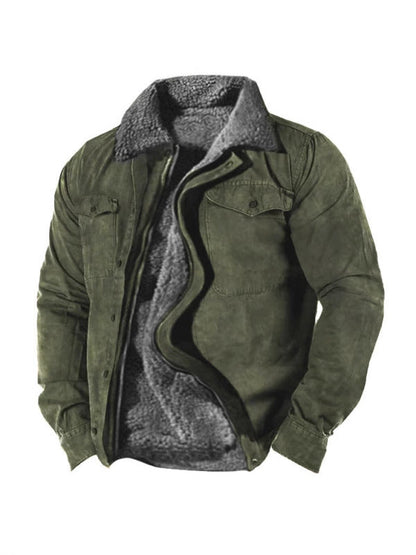 Herren Winterjacke Warm Isoliert Knopfverschluss