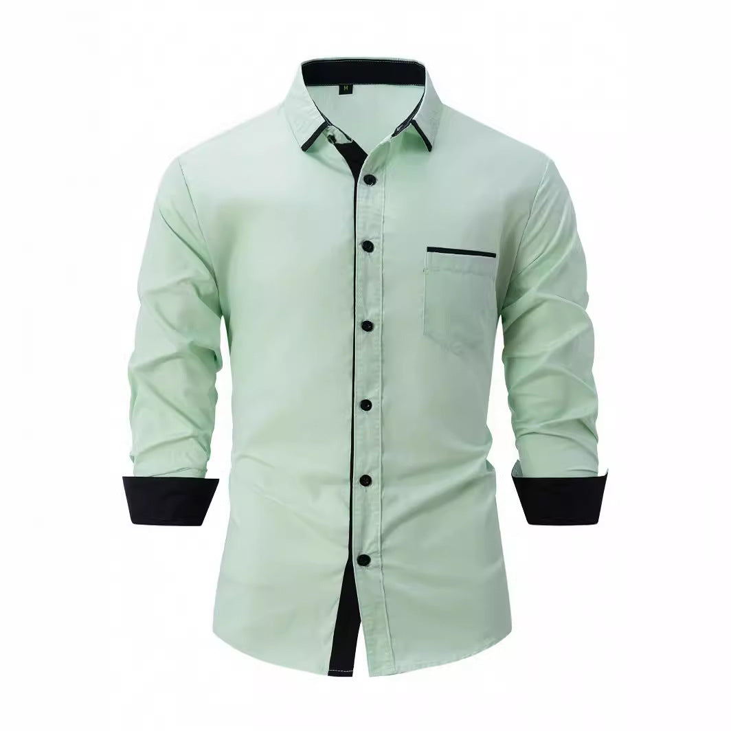 Elegantes Herren-Hemd mit Kontrastkragen Baumwolle