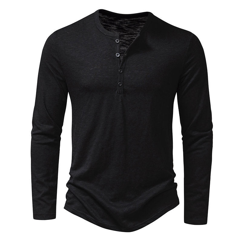 Herren Langarmshirt Atmungsaktiv V-Ausschnitt Modern