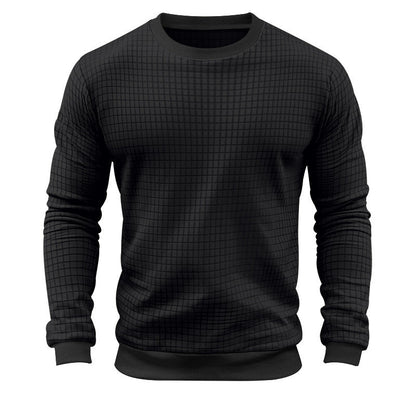 Herren Pullover Rundhals Modernes Muster Schwarz