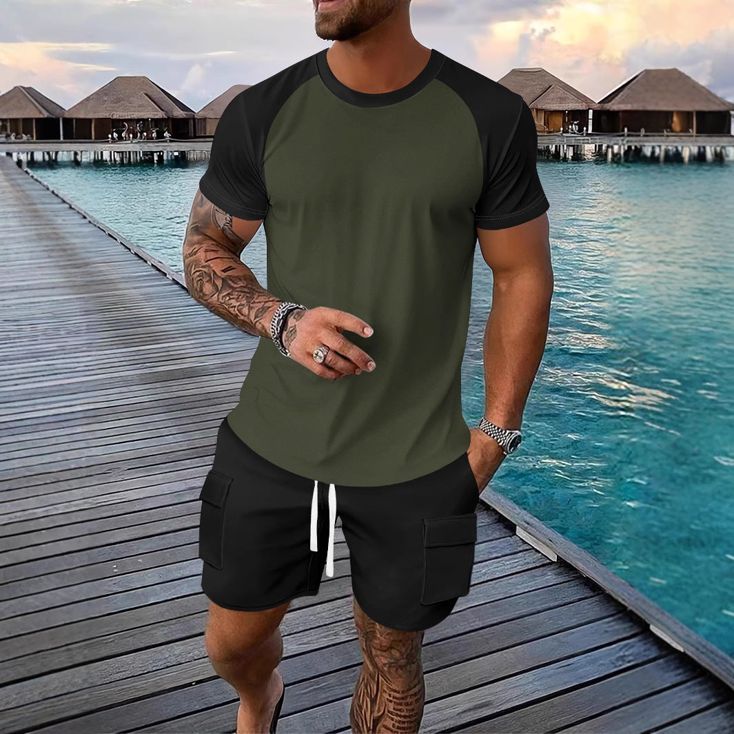 Herren Sport T-Shirt Raglan Ärmel Modern Sportlich - BerlinGlamour