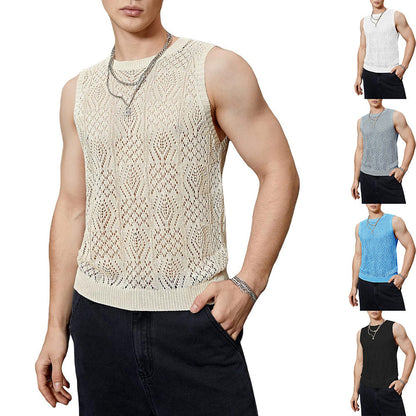 Herren Strickpullover Modernes Lochmuster Trendy - BerlinGlamour