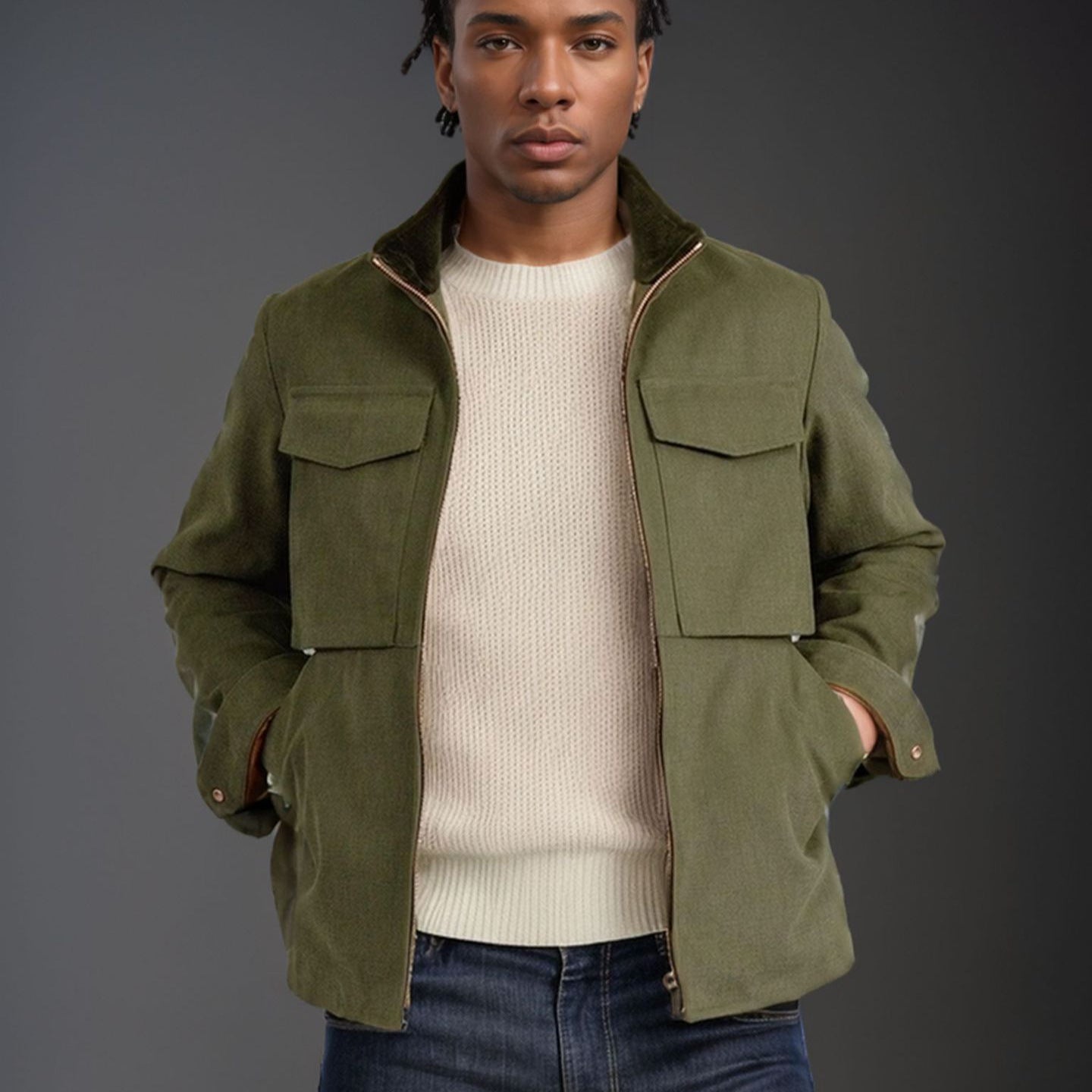 Herren Freizeitjacke Modern mit Taschen Sportlich - BerlinGlamour