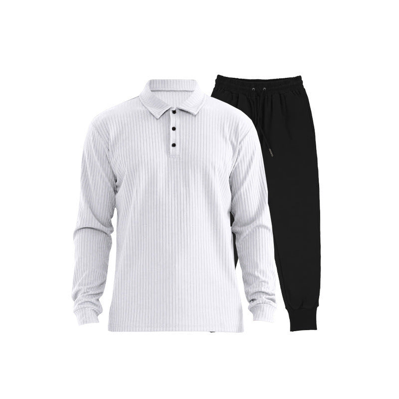 Herren Sportset Langarm Polo Jogginghose Komfort Set