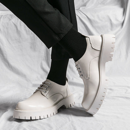 Damen Schnürschuhe Hochhackig Robust Leder Schwarz
